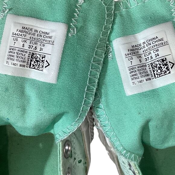 Converse Chuck Taylor All Star Lo Sneakers Eyelet CTAS Fabric Mint Green - Picture 6 of 9